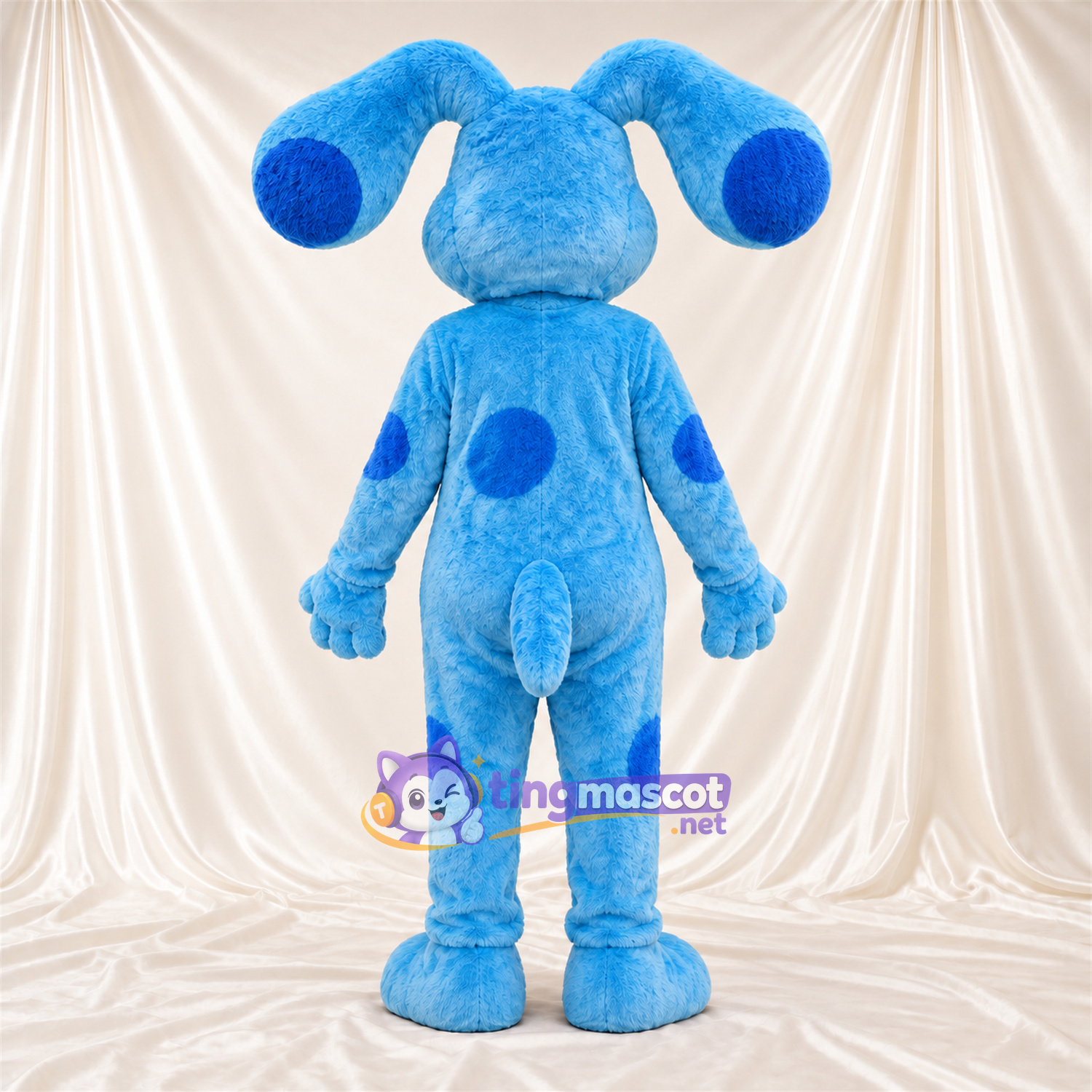 Costume de mascotte Chien – bleu – Coussinets (bleu); Taches (bleu) Costume de mascotte Chien – bleu – Coussinets (bleu); Taches (bleu)