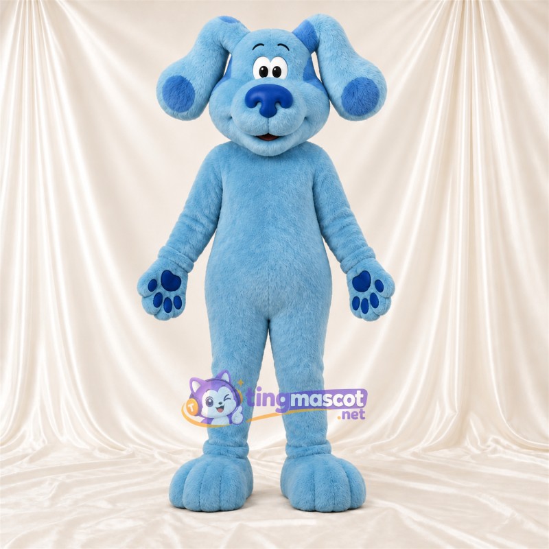 Costume de mascotte Chien – bleu – Oreilles tombantes; Coussinets (bleu) Costume de mascotte Chien – bleu – Oreilles tombantes; Coussinets (bleu)