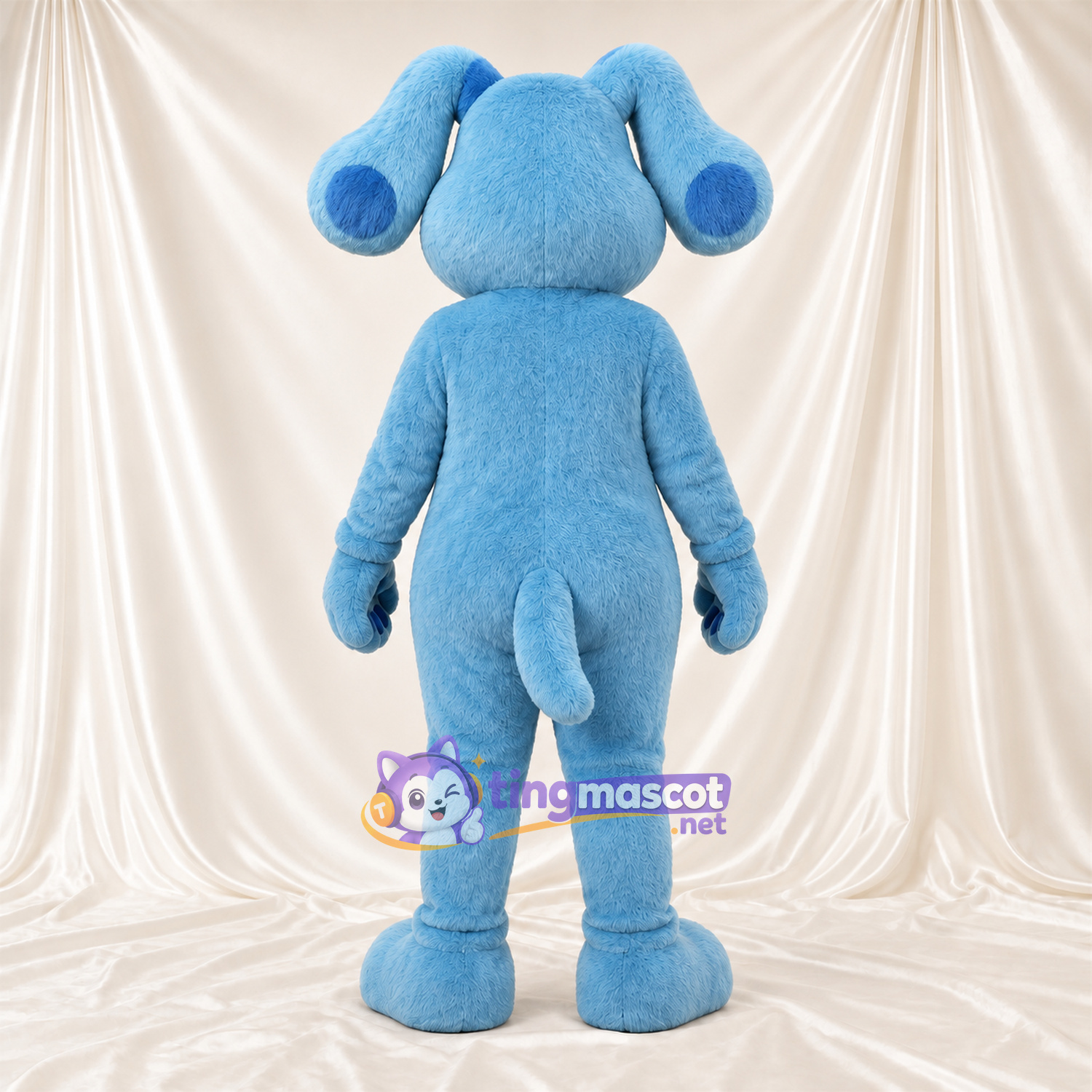 Costume de mascotte Chien – bleu – Oreilles tombantes; Coussinets (bleu)