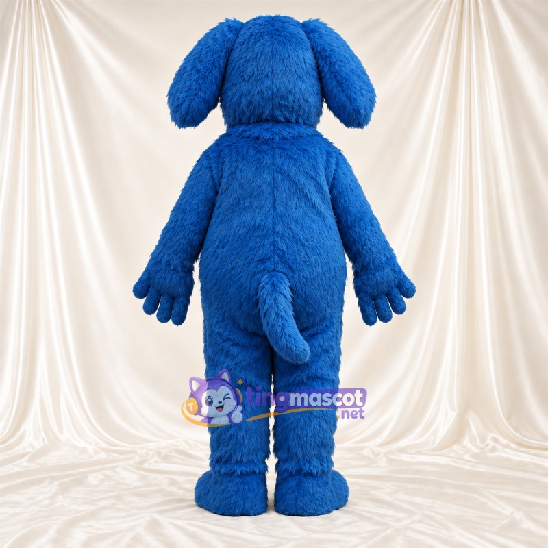 Costume de mascotte Chien – bleu – Oreilles tombantes; Fourrure hirsute Costume de mascotte Chien – bleu – Oreilles tombantes; Fourrure hirsute