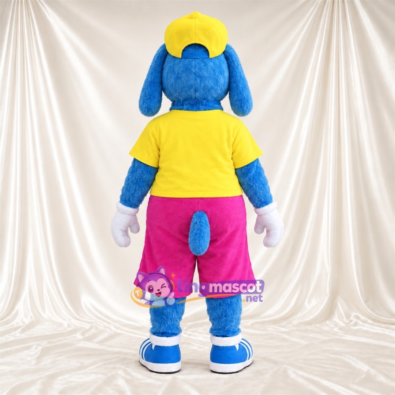 Costume de mascotte Chien – bleu – Chemise (jaune); Short (rose) Costume de mascotte Chien – bleu – Chemise (jaune); Short (rose)