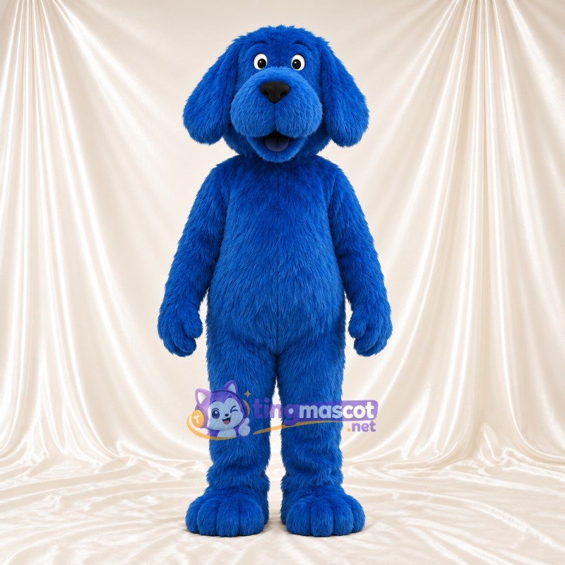 Costume de mascotte Chien – bleu – Oreilles tombantes; Fourrure hirsute Costume de mascotte Chien – bleu – Oreilles tombantes; Fourrure hirsute