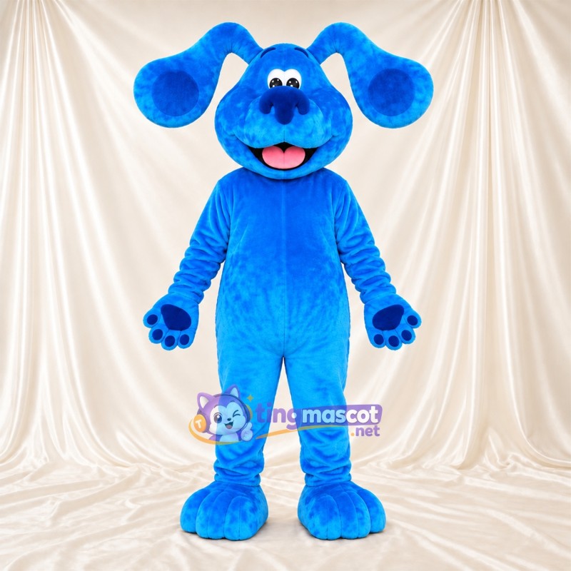 Costume de mascotte Chien – bleu – Oreilles tombantes; Coussinets (bleu) Costume de mascotte Chien – bleu – Oreilles tombantes; Coussinets (bleu)