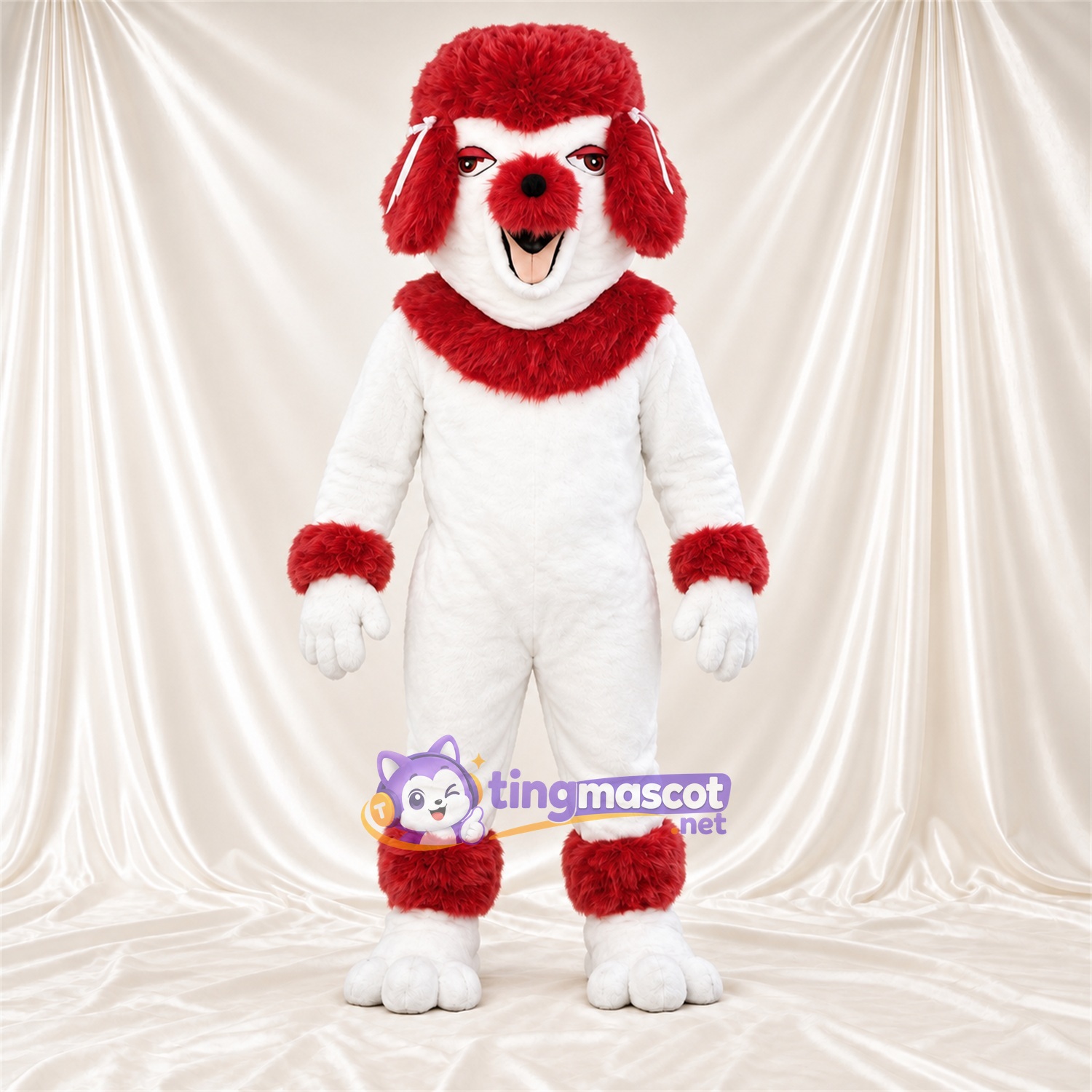 Costume de mascotte Chien – rouge / blanc
