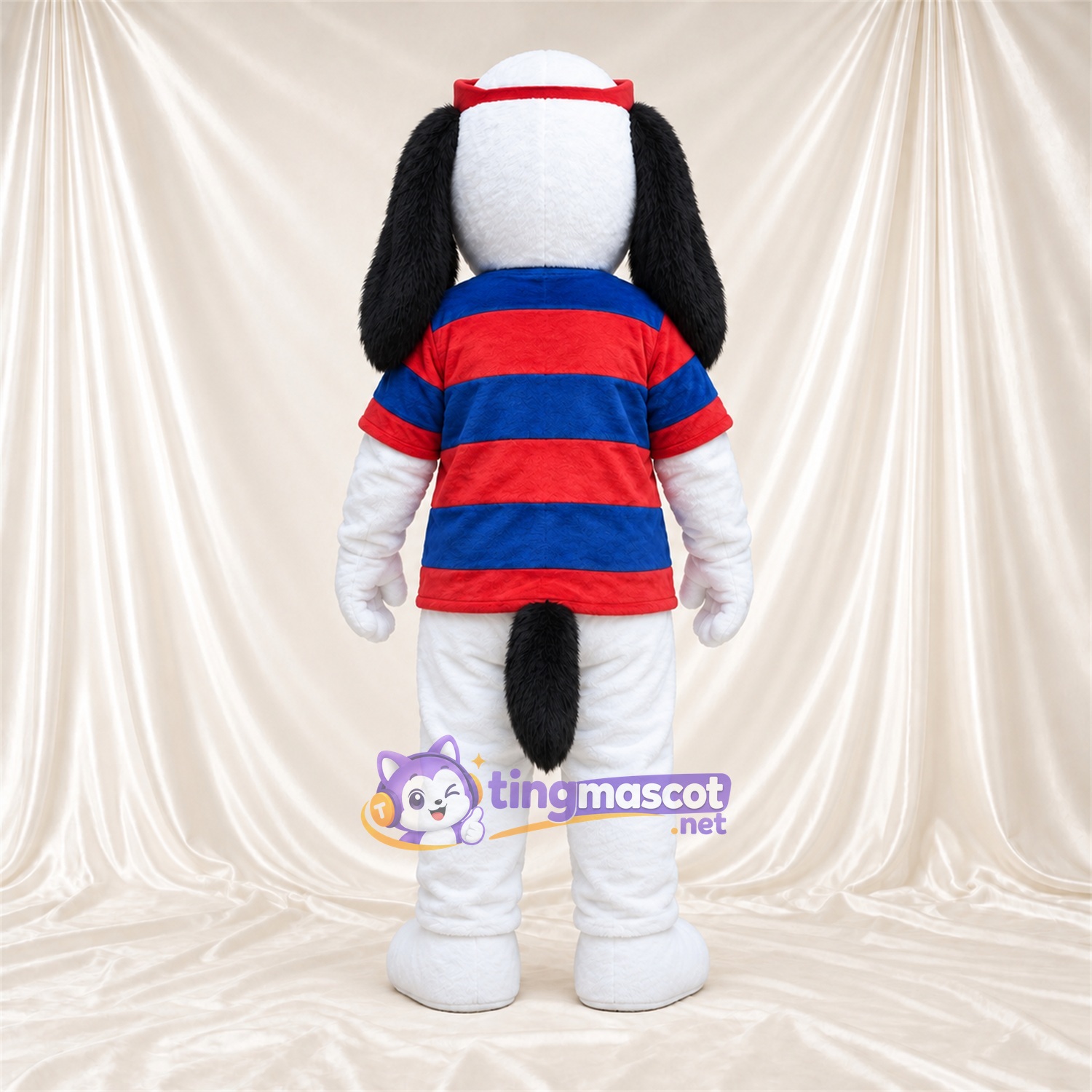 Costume de mascotte Chien – noir / blanc – Chemise; Lunettes de soleil Costume de mascotte Chien – noir / blanc – Chemise; Lunettes de soleil