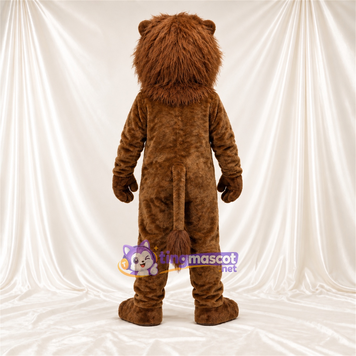 Costume de mascotte Lion – marron – Barbe (blanc); Moustaches (blanc) Costume de mascotte Lion – marron – Barbe (blanc); Moustaches (blanc)