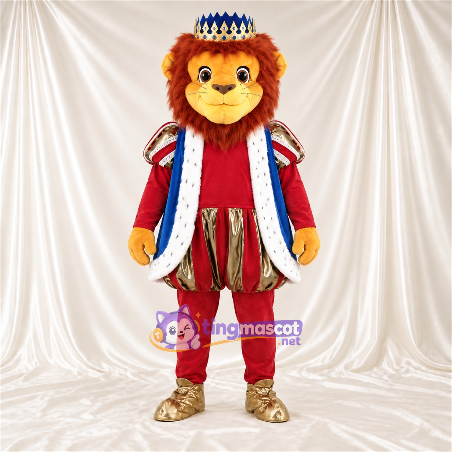 Costume de mascotte Lion – marron – Couronne; Cape Costume de mascotte Lion – marron – Couronne; Cape