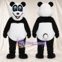 Black and White Panda Mascot Costume - Blue Eyes and Pink Tongue