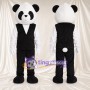 Black and White Panda Mascot Costume - Black Vest and Pants