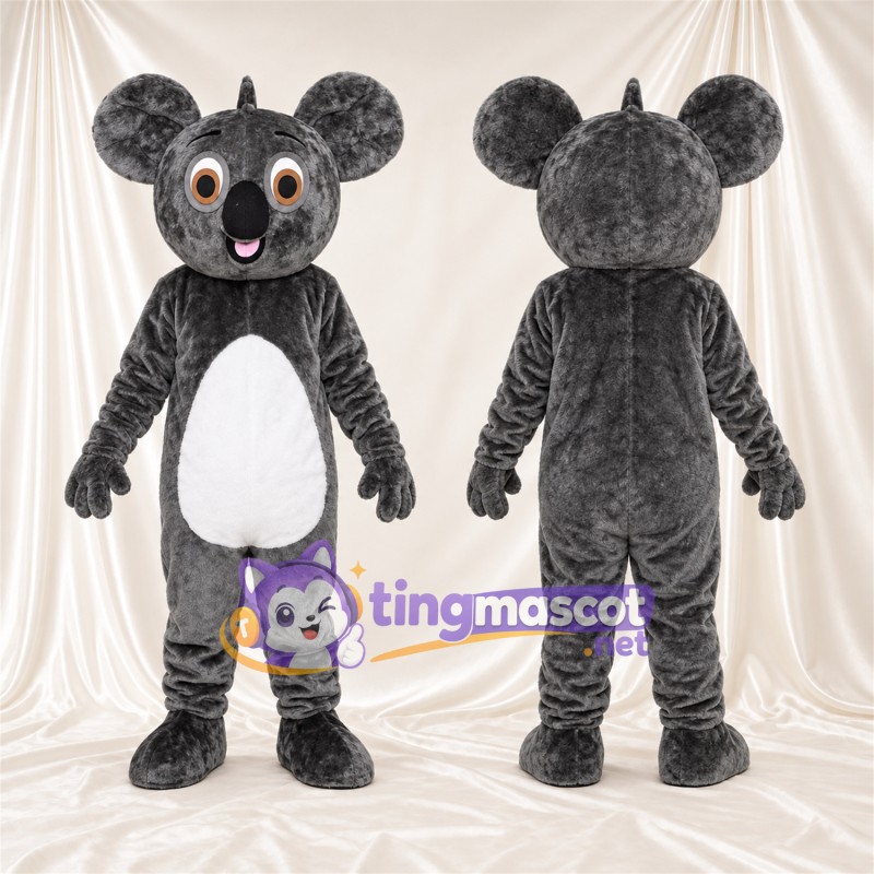 Maskottchenkostüm Koala – dunkelgrau – Bauch (weiß)