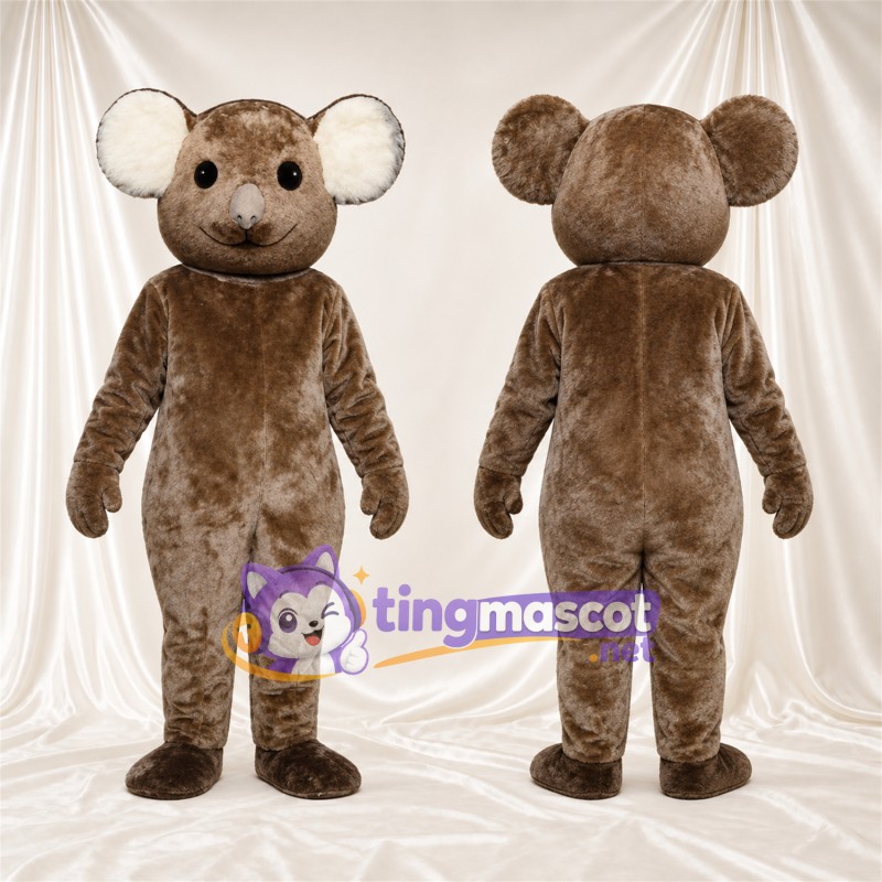 Brown Koala Mascot Costume - Large Ears and White Inner Ears