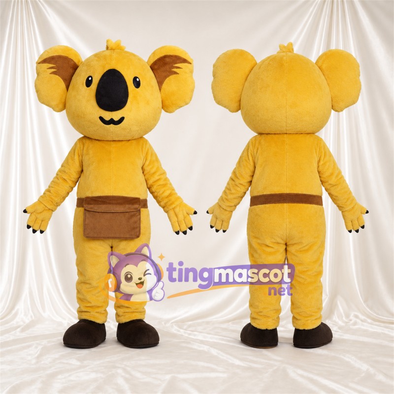 Costume de mascotte Koala – jaune – Poche ventrale
