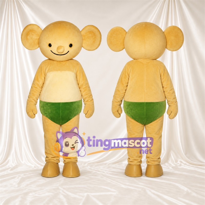 Maskottchenkostüm Affe – gelb – Shorts (grün)