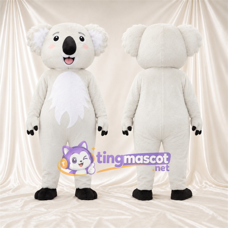 Costume de mascotte Koala – blanc – Feuille; Ventre (blanc)