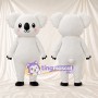Costume de mascotte Koala – blanc – Griffes (noir); Joues (rose)