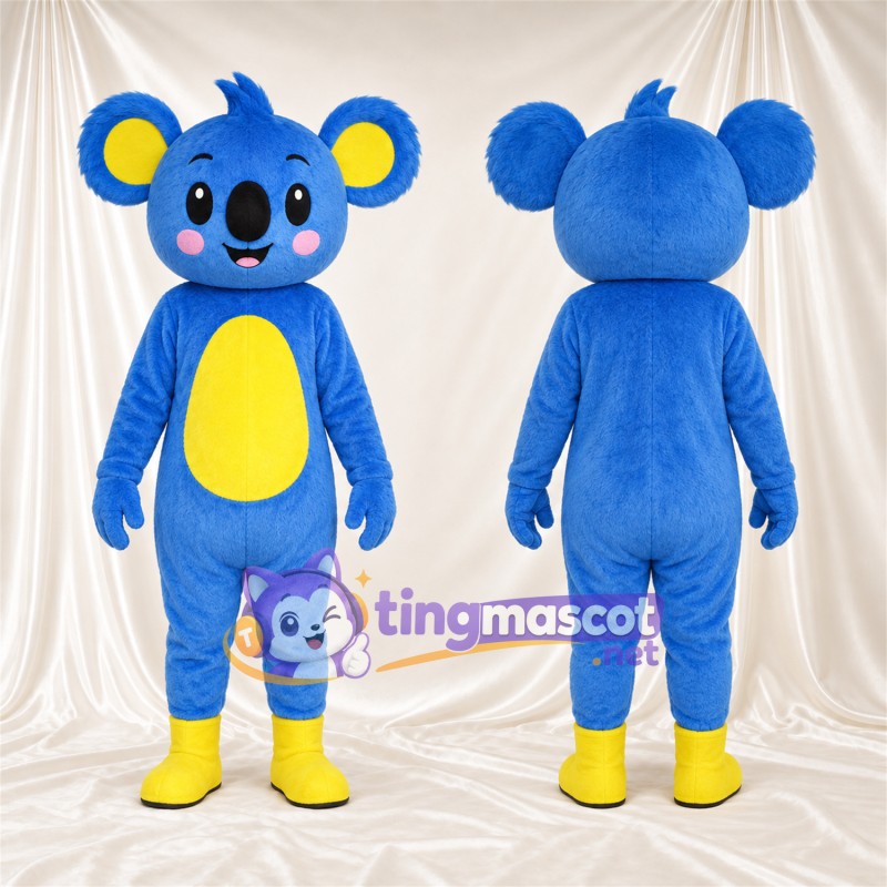 Blue Koala Mascot Costume - Yellow Belly and Yellow Feet