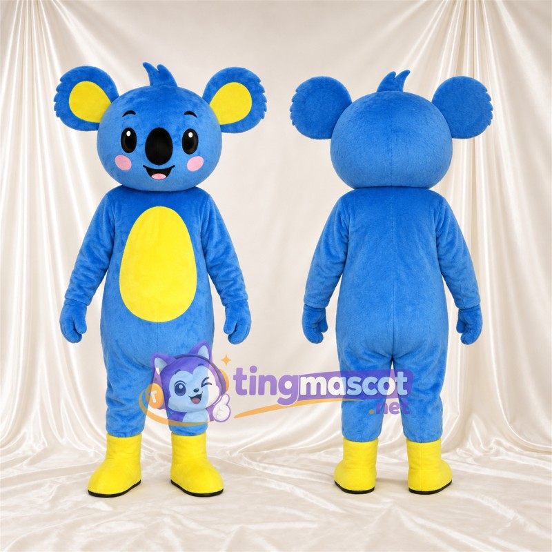 Blue Koala Mascot Costume - Round Belly and Yellow Belly