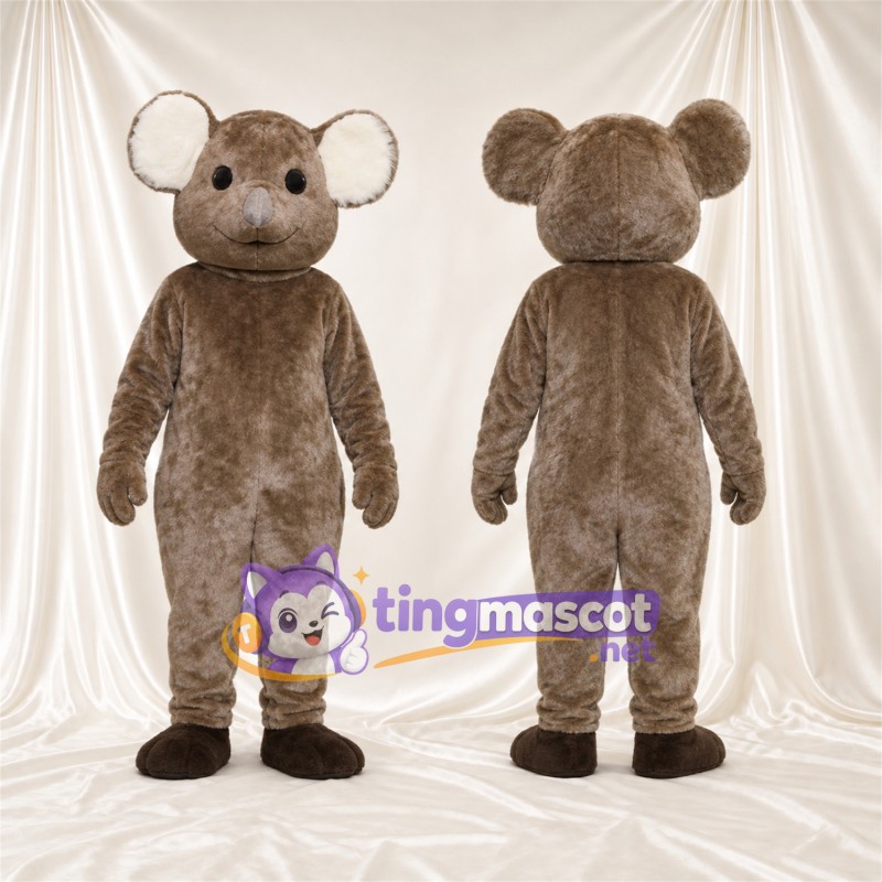 Brown Koala Mascot Costume - Large Ears and White Inner Ears