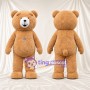 Costume de mascotte Nounours – brun clair – Petites oreilles rondes; Museau (blanc)