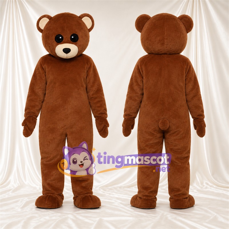 Maskottchenkostüm Bär – braun – Schnauze (creme); Kopf