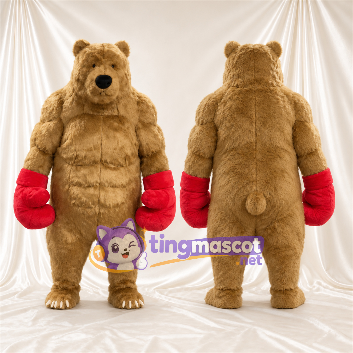 Maskottchenkostüm Bär – braun – Handschuhe Maskottchenkostüm Bär – braun – Handschuhe