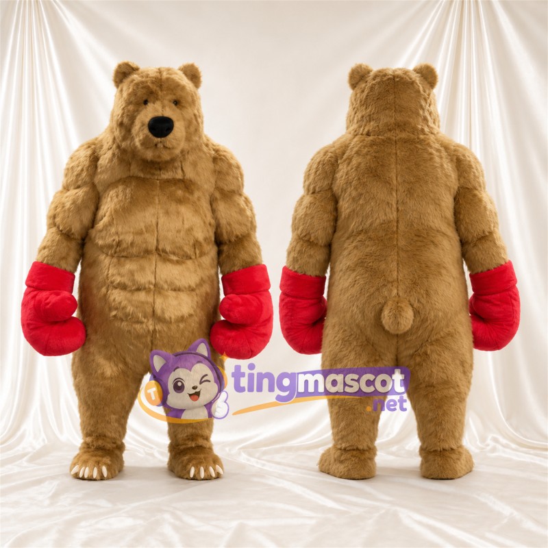 Maskottchenkostüm Bär – braun – Handschuhe