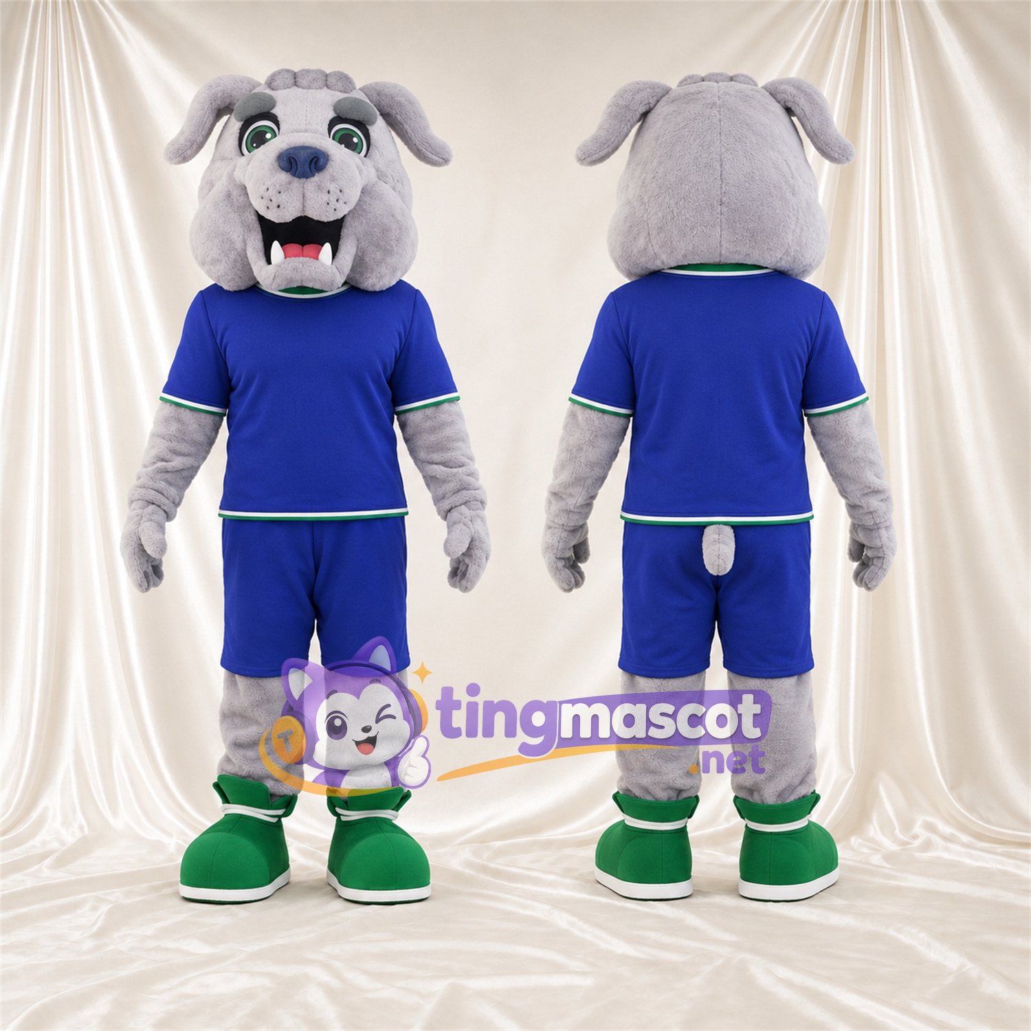Maskottchenkostüm Bulldogge – grau – Outfit Maskottchenkostüm Bulldogge – grau – Outfit
