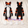 Black and White Fox Mascot Costume - Orange Accents