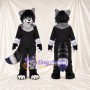 Black and White Raccoon Mascot Costume - Black Outfit