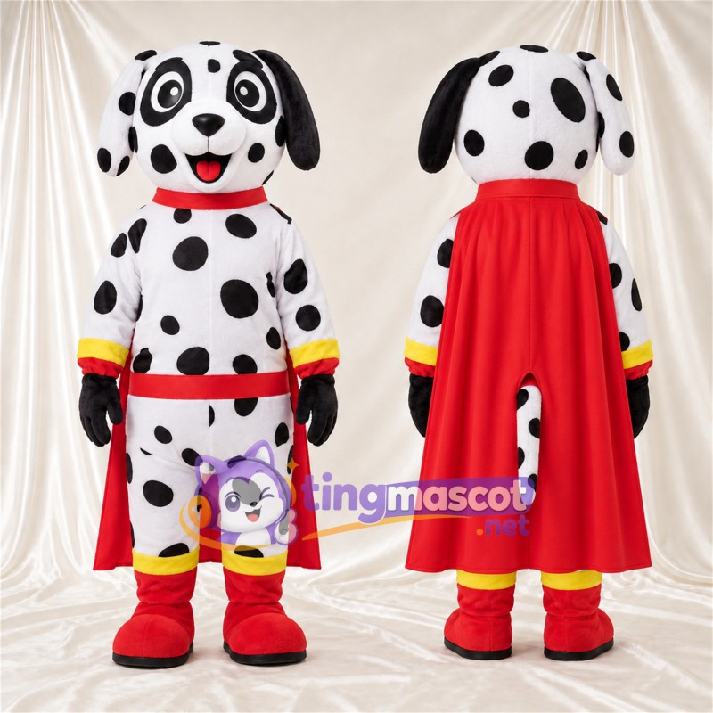 Costume de mascotte Dalmatien – noir / blanc – Cape