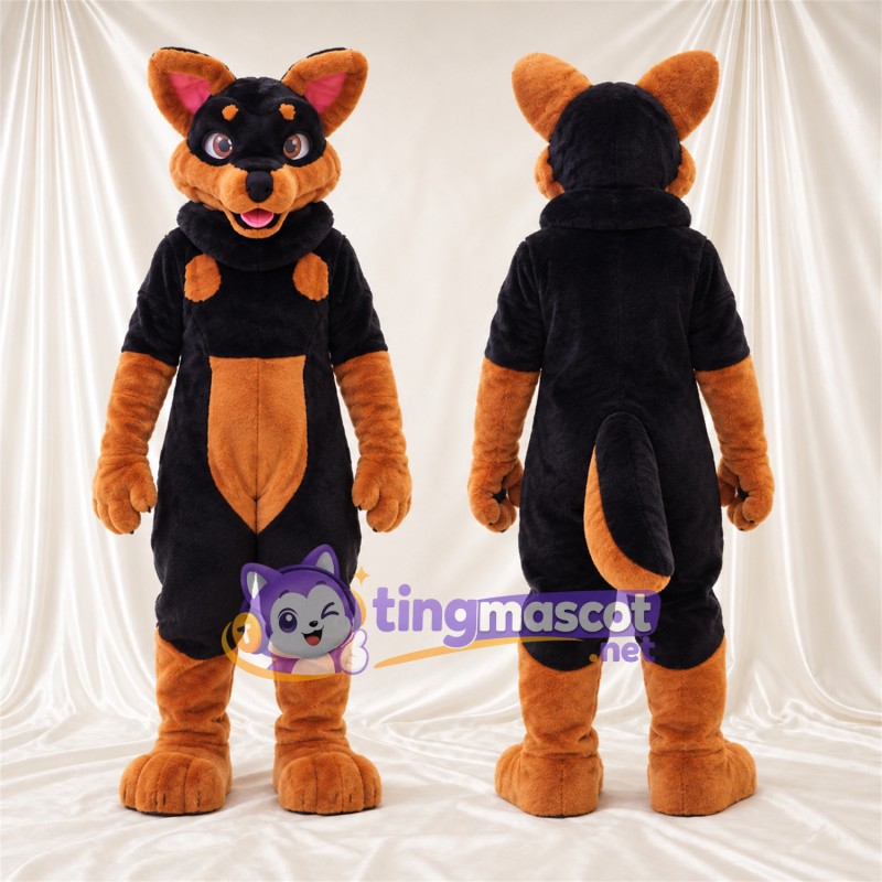 Black and Orange Fox Mascot Costume