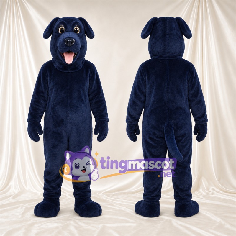 Costume de mascotte Chien – bleu – Oreilles tombantes; Langue (rose)