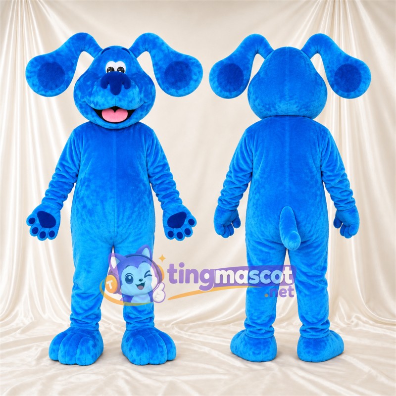 Costume de mascotte Chien – bleu – Oreilles tombantes; Coussinets (bleu)