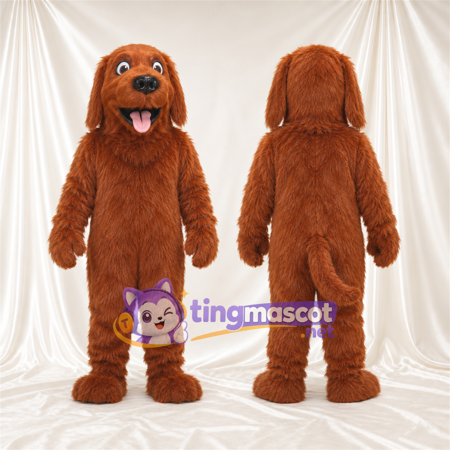 Maskottchenkostüm Hund – braun – Zottelfell Maskottchenkostüm Hund – braun – Zottelfell