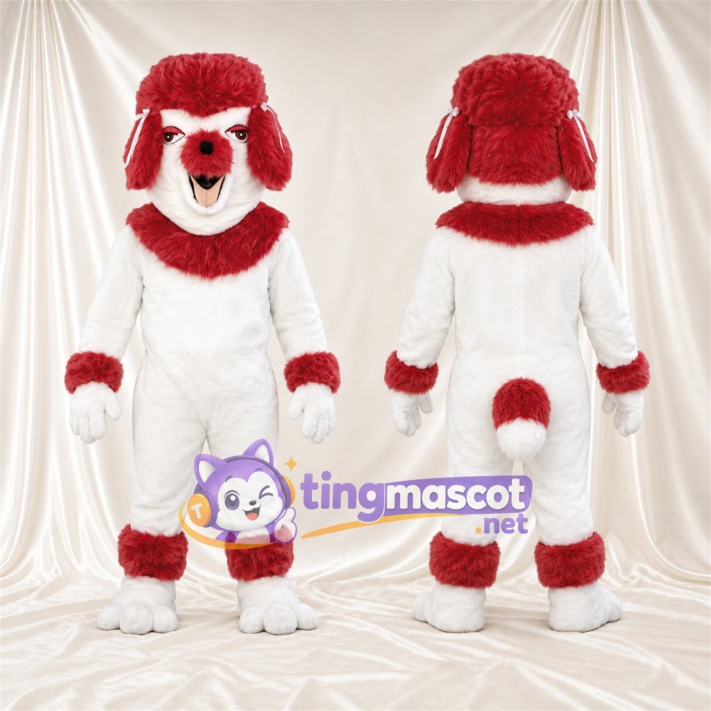 Costume de mascotte Chien – rouge / blanc