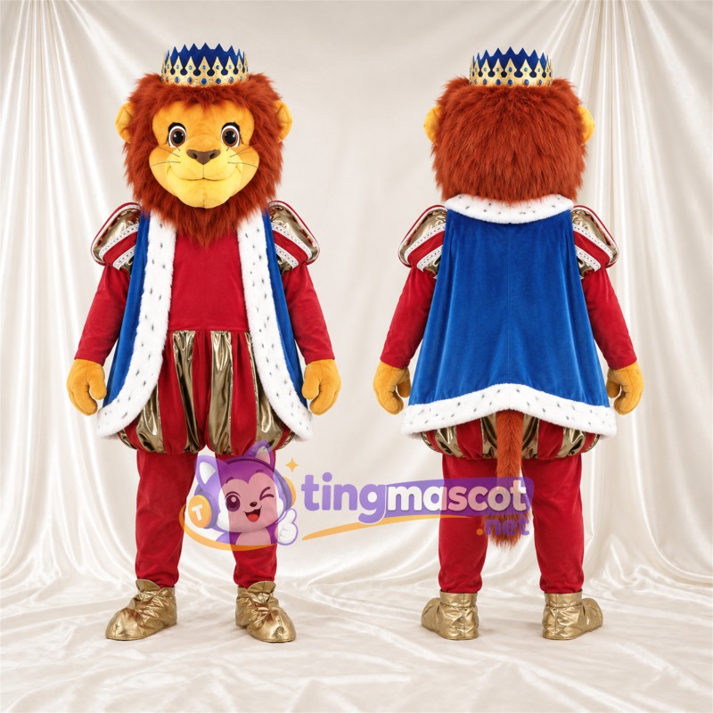 Costume de mascotte Lion – marron – Couronne; Cape