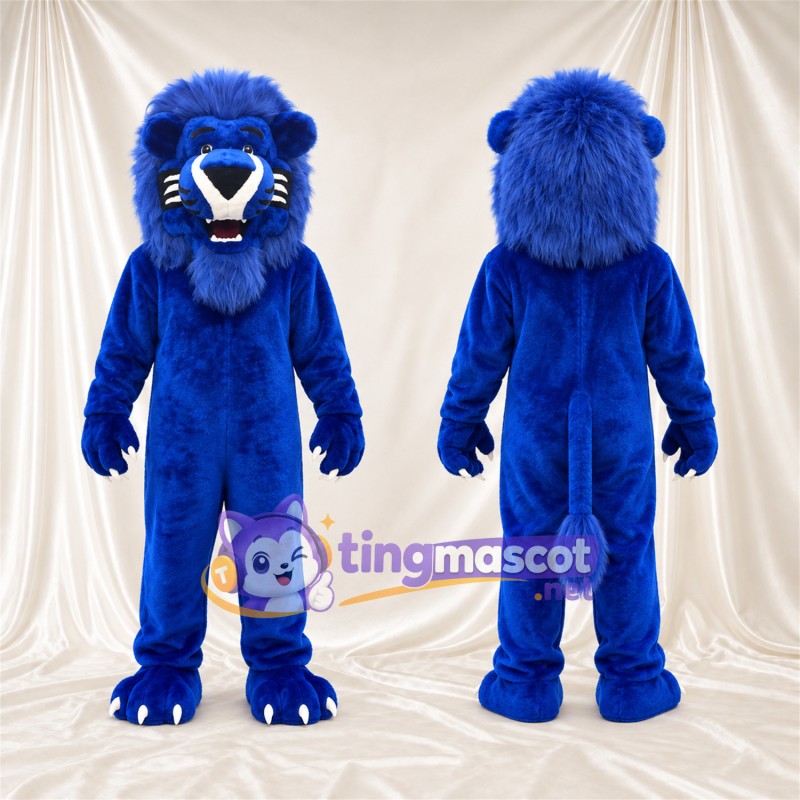 Blue Lion Mascot Costume