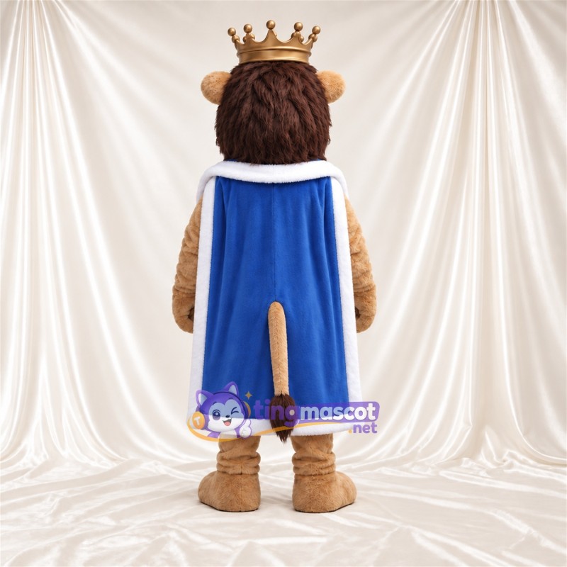 Costume de mascotte Lion – brun clair – Couronne; Cape (bleu) Costume de mascotte Lion – brun clair – Couronne; Cape (bleu)