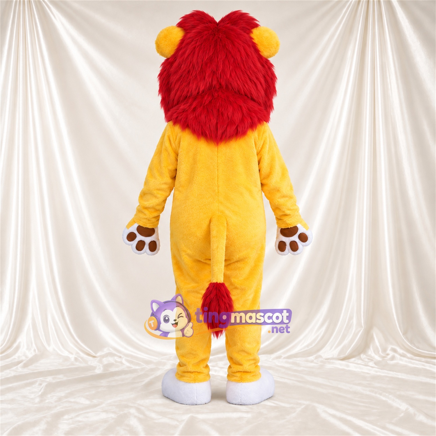 Costume de mascotte Lion – orange – Crinière (rouge) Costume de mascotte Lion – orange – Crinière (rouge)