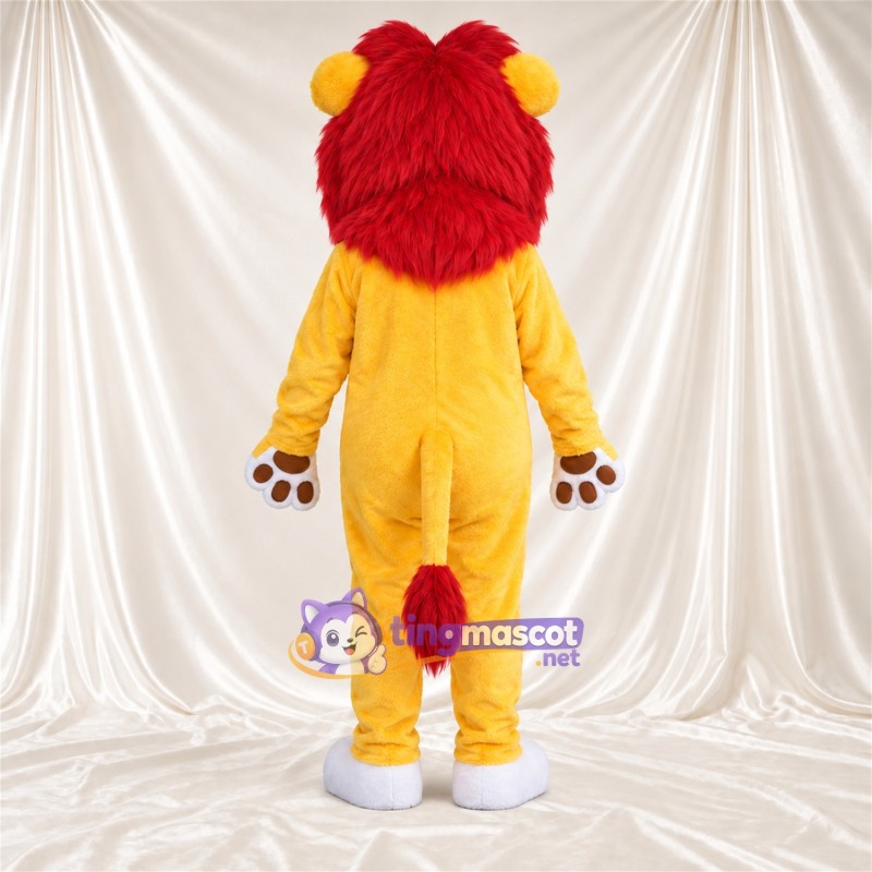 Costume de mascotte Lion – orange – Crinière (rouge) Costume de mascotte Lion – orange – Crinière (rouge)