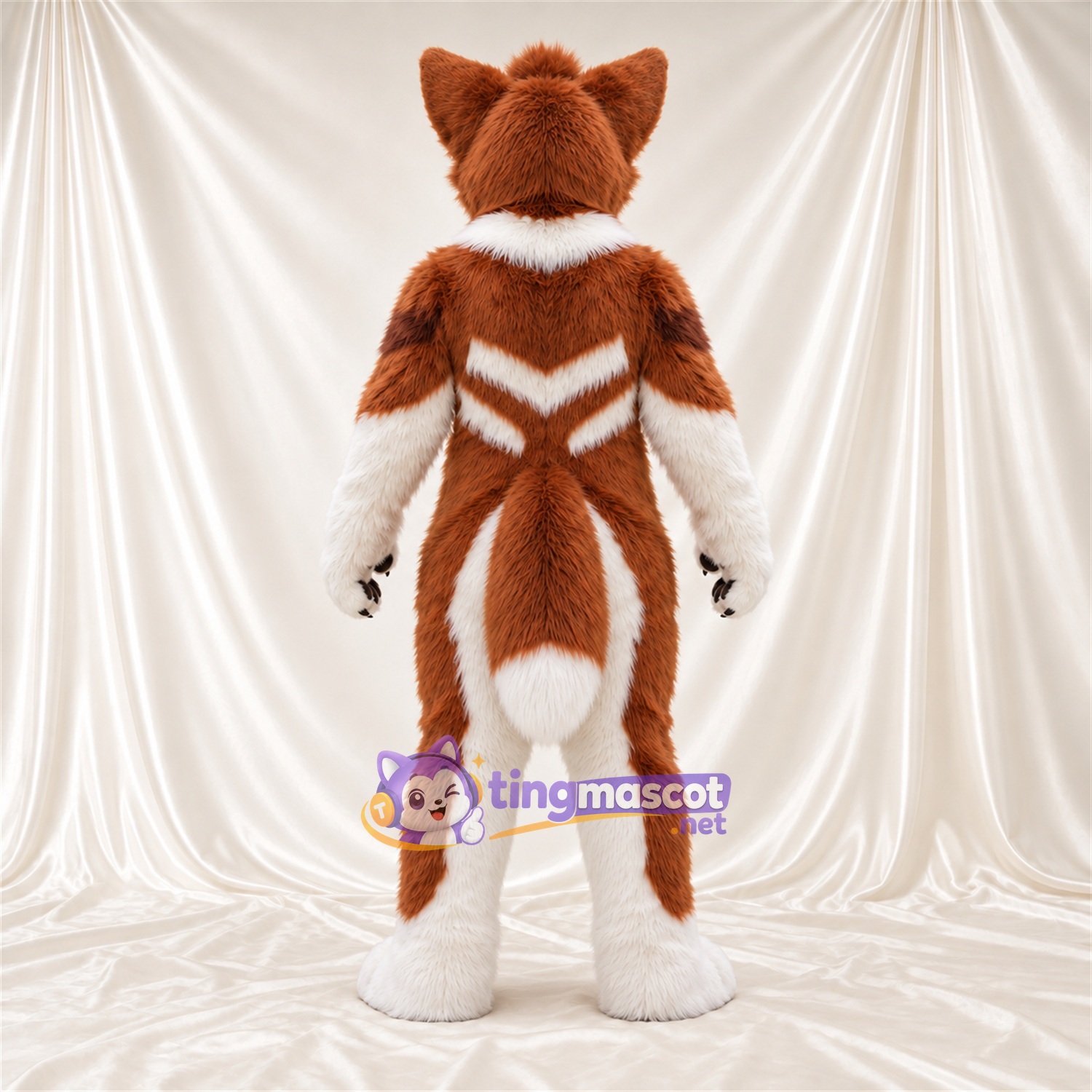 Costume de mascotte Renard – marron / blanc – Bas des jambes (blanc) Costume de mascotte Renard – marron / blanc – Bas des jambes (blanc)