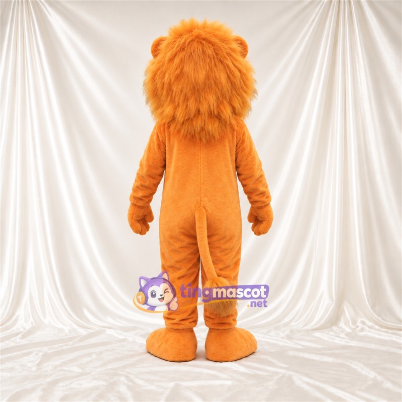Costume de mascotte Lion – orange – Crinière (orange); Nez (noir) Costume de mascotte Lion – orange – Crinière (orange); Nez (noir)