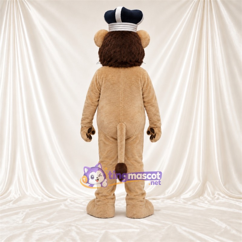 Costume de mascotte Lion – brun clair – Chapeau (noir / blanc) Costume de mascotte Lion – brun clair – Chapeau (noir / blanc)