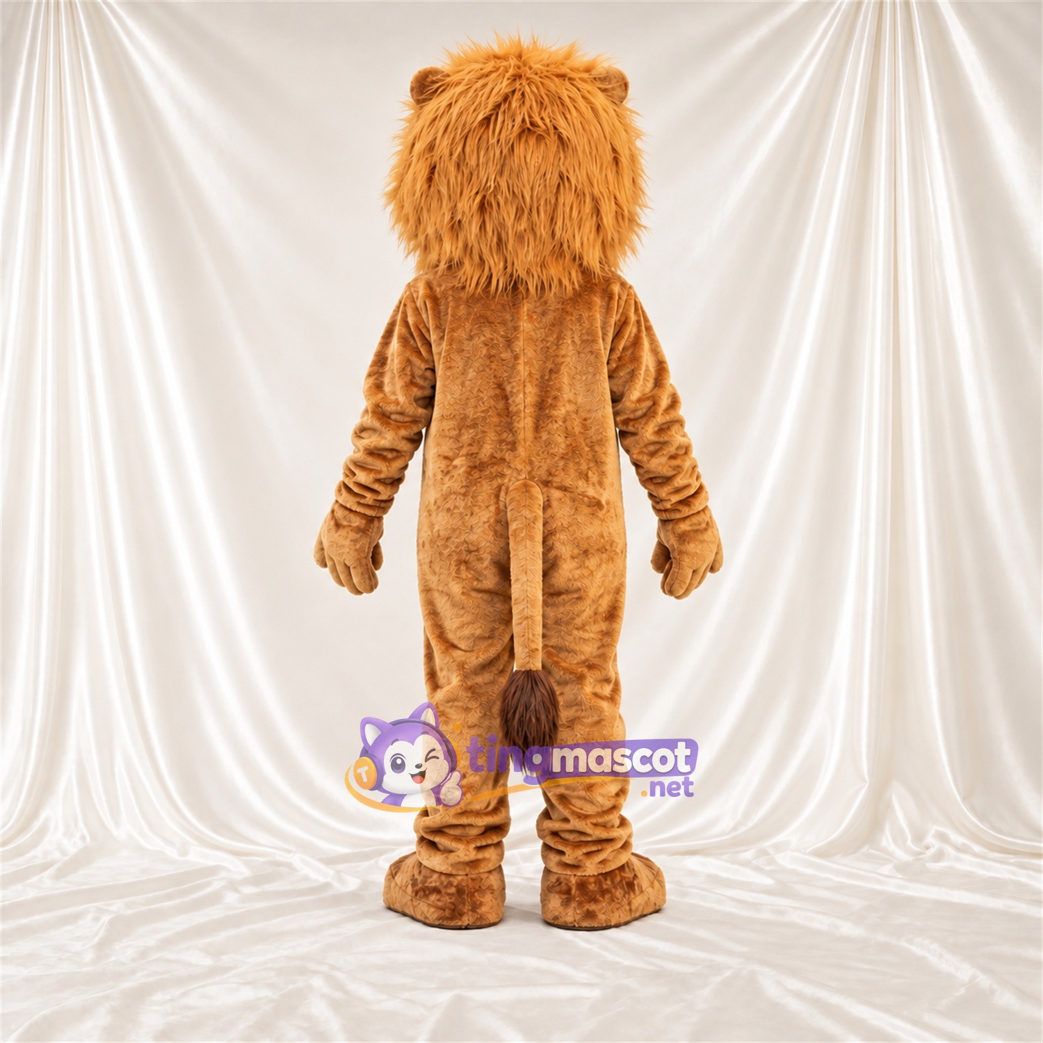 Costume de mascotte Lion – marron – Barbe (blanc); Moustaches (blanc) Costume de mascotte Lion – marron – Barbe (blanc); Moustaches (blanc)