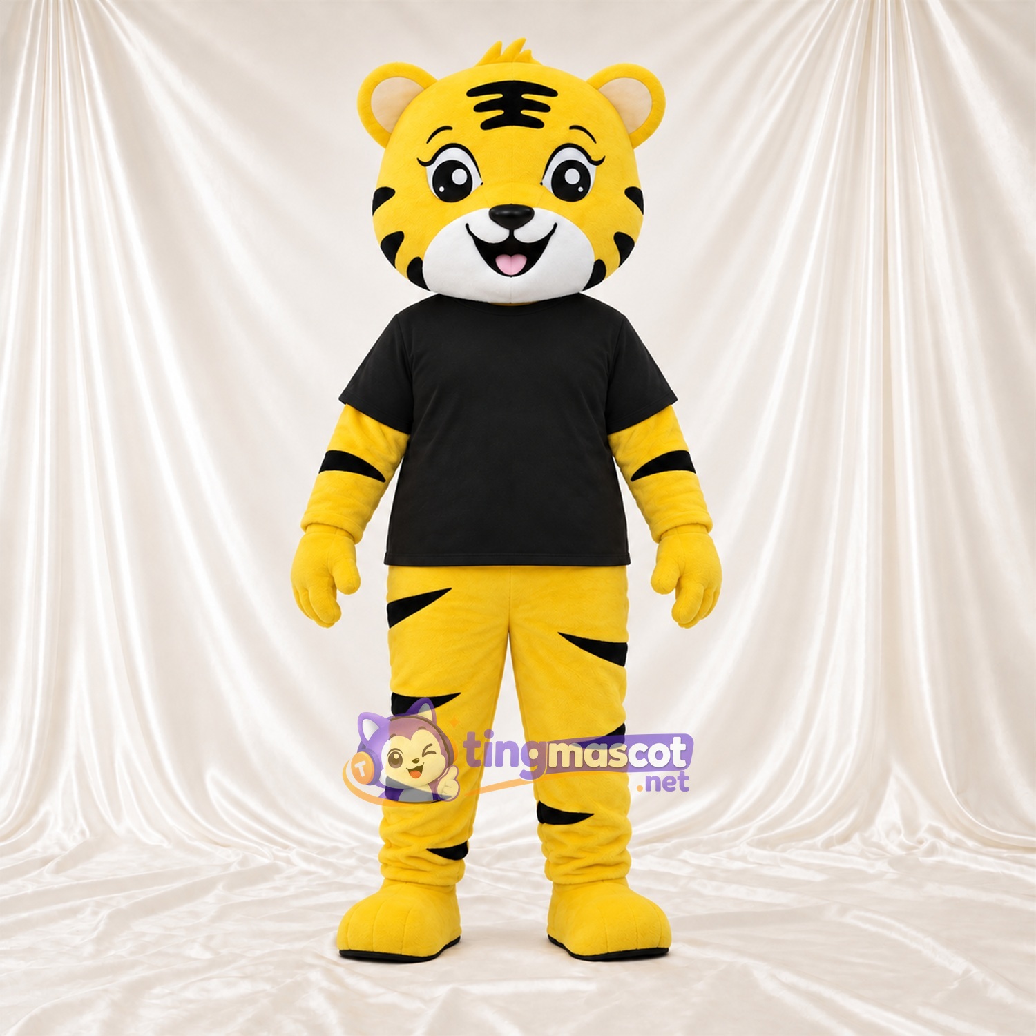 Costume de mascotte Tigre – jaune – Chemise (noir) Costume de mascotte Tigre – jaune – Chemise (noir)