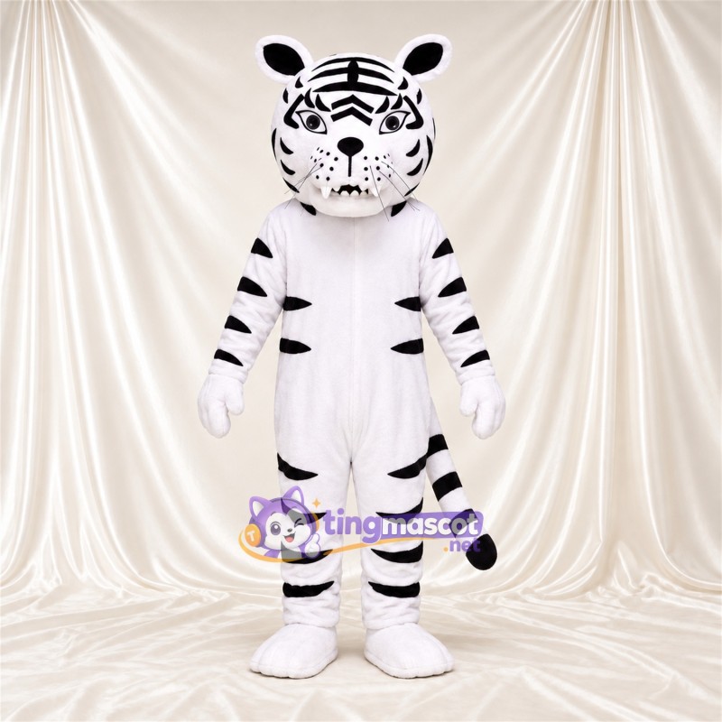 Costume de mascotte Tigre – blanc / noir – Baskets (noir / blanc); Tête