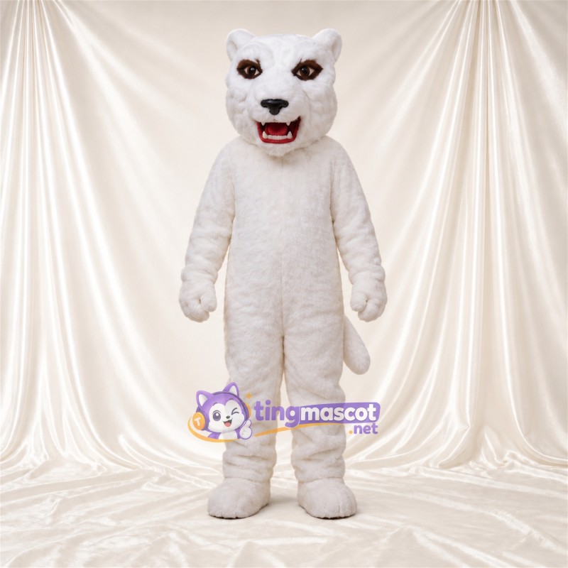 Costume de mascotte Chat sauvage – blanc Costume de mascotte Chat sauvage – blanc
