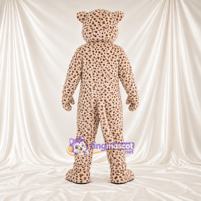 Costume de mascotte Léopard – crème / noir – Yeux (vert); Nez (rose) Costume de mascotte Léopard – crème / noir – Yeux (vert); Nez (rose)