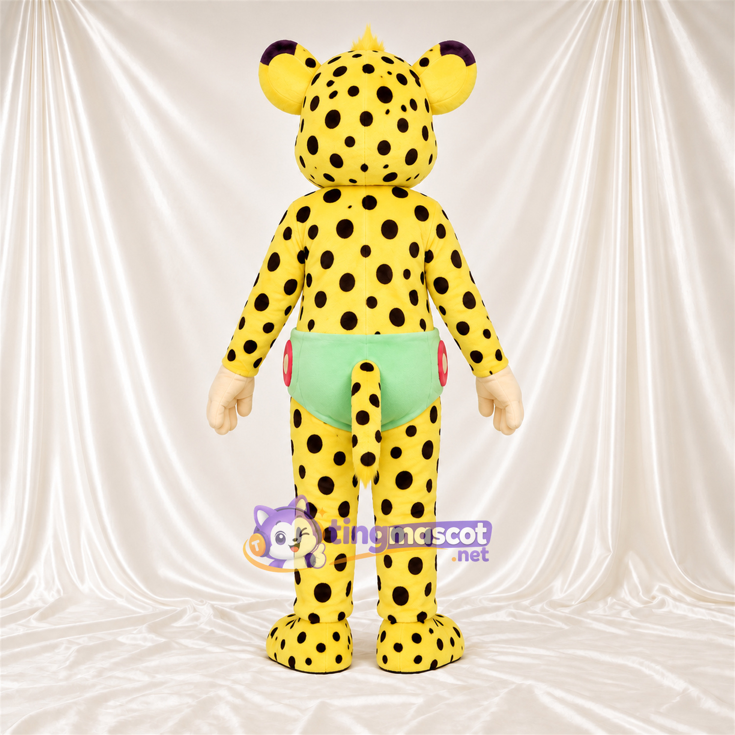 Costume de mascotte Guépard – jaune / noir – Poche ventrale Costume de mascotte Guépard – jaune / noir – Poche ventrale