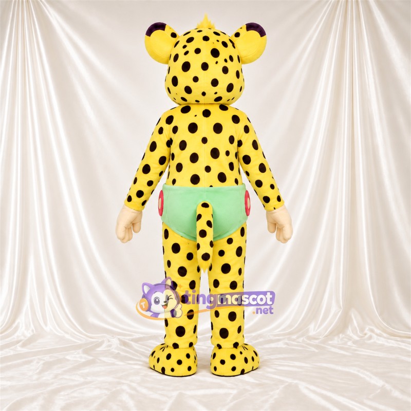 Costume de mascotte Guépard – jaune / noir – Poche ventrale Costume de mascotte Guépard – jaune / noir – Poche ventrale